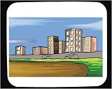 Decorated Mouse Pad with buildings, skyline, skyscrapers