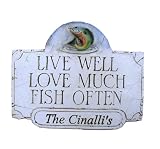 Personalized Live Well Love Much Fish Often Plaque