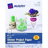 Avery Sticker Project Paper, 8.5 x 11 Inches, Clear, Pack of 10 (04383)