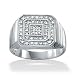 Men's Diamond Platinum Over Sterling Silver Ring Size 12
