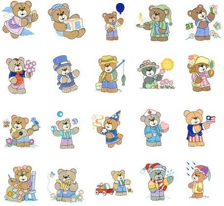 Brother/Babylock Embroidery Machine Card BEARS 3