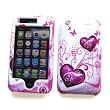 Apple iPhone 3G & 3GS Snap-On Protector Hard Case "Purple Love" Design