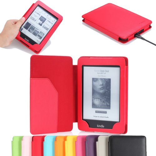 MoKo(TM) Cover Case for Amazon Kindle Paperwhite (6" High Resolution Display with Built-in Light), Red (with Auto Sleep/Wake)--Lifetime Warranty