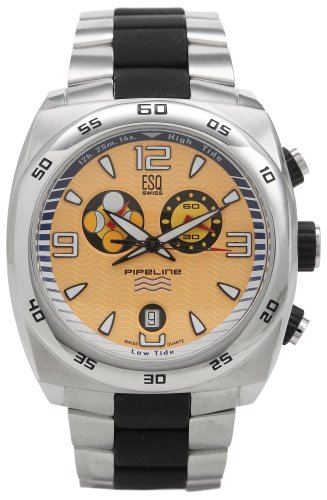 ESQ by Movado Men's 7301143 Pipeline Stainless-Steel And Black Rubber Watch
