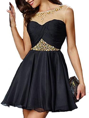 ADSdresses A Line Bateau Women's Short Prom Dresses Chiffon Homecoming Dresses (10, picture)