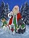 poodle30 - Poodle Dogs with Santa Christmas Greeting Cards