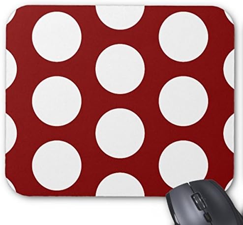 TimetoShine Maroon With White Polka Dots Mouse Pad