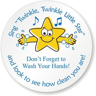 Sing "Twinkle Twinkle Little, Polyester Labels with Removable Adhesive, 6 Labels / Pack, 3" x 3"
