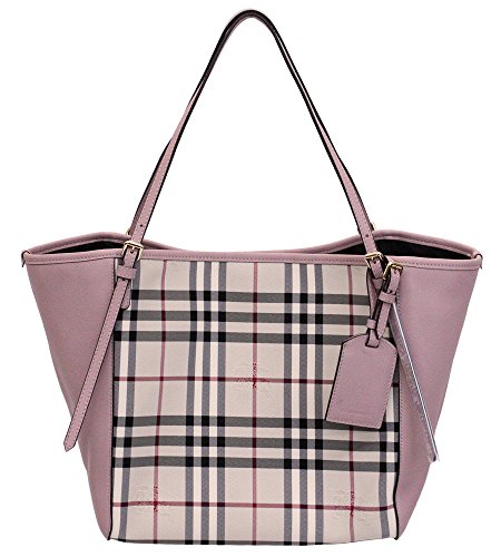 (バーバリー)BURBERRY トートバッグ スモールカンター ホースフェリーチェック 4003439-STONE/PALE ORCHID [並行輸入品] 画像