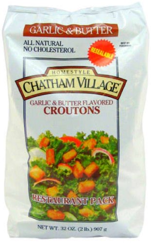 Chatham Village Garlic & Butter Croutons-32 oz bag by French Bread