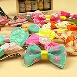 20 X Kids Pet Doggy Pup's Hair Head Flower Hairpin Clip Hair Bows for Small Puppy