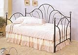 Black Metal Fan Back Daybed W Pop Up Trundle