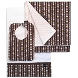Chocolate Bliss Bib, Burp Cloth and Receiving Blanket Set