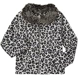 GYMBOREE(ジンボリー) ファーカラーカーディガン グレーレオパード アウターパーカー S【並行輸入】