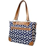 Kailo Chic Camera and Laptop Tote in Navy and Camel Arrows