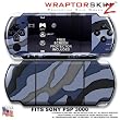 Camouflage Blue WraptorSkinz Skin and Screen Protector Kit fits Sony PSP 3000
