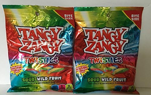 Tangy Zangy Twisties Sour Wild Fruit 4 Oz Bag (2 Pack - 8 Ounces Total)