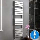 ELECTRIC 1600x450 FLAT CHROME TOWEL RAIL RADIATOR