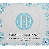 Charlie Banana 2-in-1 Diaper Liners and Wipes, Natural