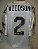Charles Woodson Michigan Wolverines Autographed White Wilson Jersey with 07 Heisman Inscription