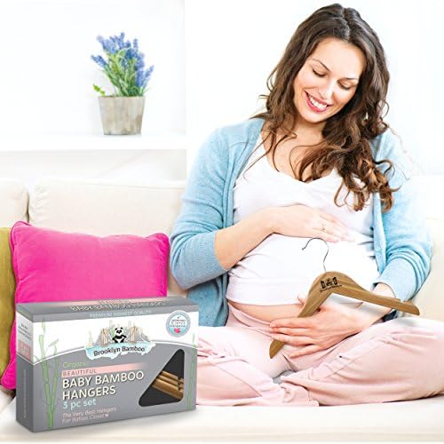 Brooklyn Bamboo Organic Bamboo Baby Clothes Hangers 3 Pack Beautiful Premium Natural Perfect for Infant and Toddler Apparel Accessories and Baby Registry and Gift Basket Sets