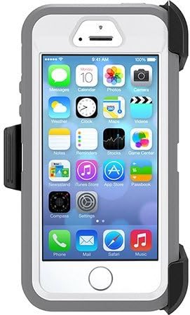 Otterbox Defender Case with Holster Clip for Iphone 5s & Iphone 5 - Retail Packaging - Glacier Gunmetal Gray/white