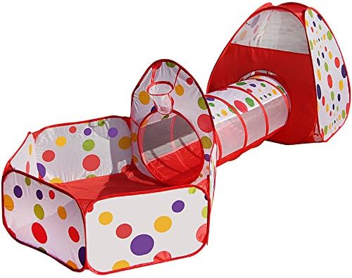 Sotijobs Pop Up Portable Playhouse Indoor Outdoor Kids Toys Play Tent With Tunnel And Ball Pit Pool