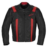 Alpinestars Rod Men's Leather Sports Bike Motorcycle Jacket - Color: Black/Red, Size: Medium
