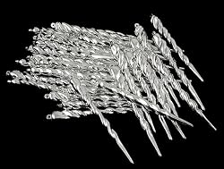 Club Pack of 36 Shiny Silver Splendor Shatterproof Icicle Christmas Ornaments 5"