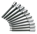 SK Hand Tools 84220 10-Piece 1/4-Inch and 3/8-Inch Drive Long Torx Bit Socket Set