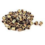 uxcell　リベットナット　ナットタフ　フラットヘッドリベットナット　ブロンズトーン　100個