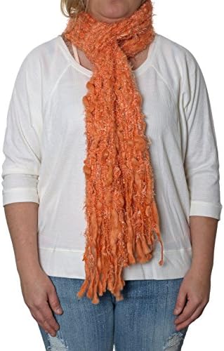 Womens Furry Scarf (Orange)