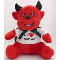 Pl�sch Teufel mit T-shirt mit Aufschrift Ich liebe Ramsey
