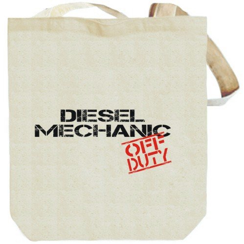 Diesel Mechanic – Off Duty Beige Canvas Tote Bag Unisex
