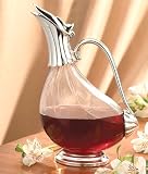 GLASS WINE DECANTER WITH SILVERPLATED ACCCENTS