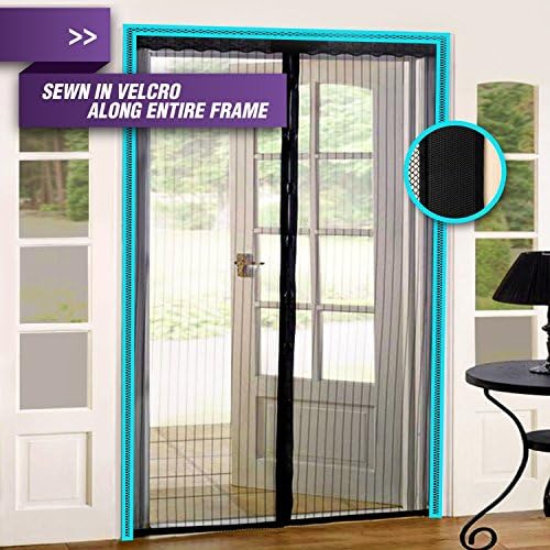 Premium Instant Magnetic Screen Door For Homes, 34 Inch | Installs In Minutes Using Velcro | Detachable, With Durable, Tear-Resistant Mesh | Kid &amp; Pet Friendly
