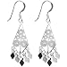 Sterling Silver Lace Diamond with Drops Earring