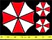 Resident Evil Umbrella Corporation Set of 3 HQ 2 Color Vinyl Sticker Decals!