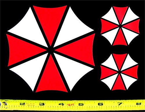 Resident Evil Umbrella Corporation Set of 3 HQ 2 Color Vinyl Sticker Decals!