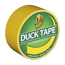 Duck Brand 1304966 Color Duct Tape, Yellow, 1.88 Inches x 20 Yards, Single Roll
