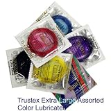 Trustex Extra Large Assorted Color Lubricated Condoms and Tipped for Him: 50 Condoms Trustex Extra Large Assorted Color Lubricated Condoms and Tipped for Him: 50 Condoms