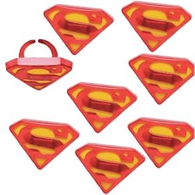 Superman Cakes Cupcakes - 8 Superman Emblem Rings Rings & Party Favors