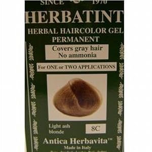 Herbatint Antica Herbavita Herbal Haircolor Gel, Permanent, 8C, Light Ash Blonde , 4.5 Ounce