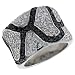Sterling Silver Black And White Micro Pave CZ title=