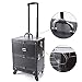Travelmall Professional Makeup Artist Rolling Makeup Cosmetic Train Case Lockable Organizer with 4 Wheels (black)