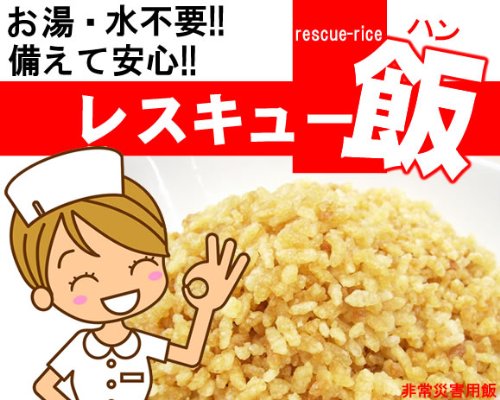 ３年保存可能食：お湯・水不要で食べられる緊急災害用飯【国産米使用!レスキュー飯(ハン)10食セット】