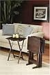 Folding Television Tray Set of 4 in Cappuccino Finish By Coaster Furniture