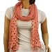 Layered Lace Shimmer Spring Vented Long Summer Sheer Scarf Fringe 80x12 Coral