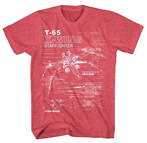 Star Wars Men's T-65 X-Wing Fighter Schematics T-Shirt