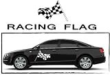 Produkt-Bild: Racing Flag Rennflagge Auto Aufkleber Motiv 1606_17, 7 Farben (rot, orange, schwarz, wei&iuml;&iquest;&frac12;, metallic-silber, blau, violett), f&iuml;&iquest;&frac12;r Motorhaube, Heckscheibe oder Seite, ca 46 x 32 cm (2 St&iuml;&iquest;&frac12;ck)